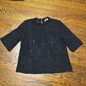 Elegant Black Lace Women's Top